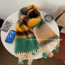 Fashion Passion Fruit Green Colorful Striped Scarf