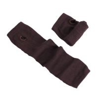 Fashion Brown 7 Polyester Knitted Long Fingerless Gloves
