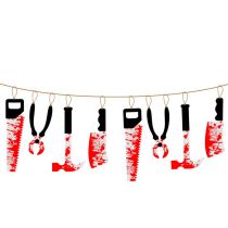 Fashion Blood Knife Skewer 8 Pieces Fabric Printed Flag Banner