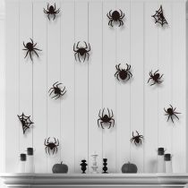 Fashion Halloween Spider 3d Three-dimensional Spider Holiday Scene Layout A Pack Of 12 Pieces