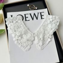 Fashion Milky White Lace Embellished Pearl Shawl