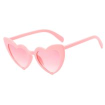 Fashion Pink Frame Double Pink Ac Heart Sunglasses