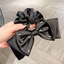 Fashion Hair Ring Fabric Diamond-beaded Bow Hair Tie