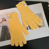 Fashion Yellow Slit-f99 Gloves Knitted Patch Five-finger Gloves