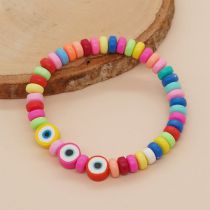 Fashion 4# Colorful Polymer Clay Beaded Eye Bracelet