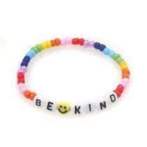 Fashion Color Colorful Rice Beads Smiley Letter Beads Bead Bracelet