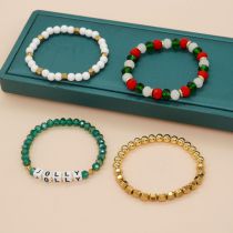Fashion Color Geometric Crystal Ball Bead Bracelet Set