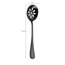 Fashion Public Drain Black Stainless Steel Geometric Hollow Spoon