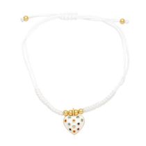 Fashion White String Braided Diamond-drip Oil Love Bracelet