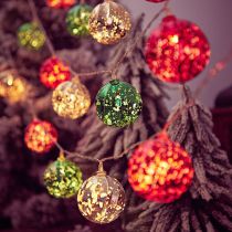 Fashion 6.5 Meters 30 Lights [black Line-solar Charging Model] [tianluo Ball] Pvc Christmas Small Ball Luminous String Lights Hanging (with Electronics)