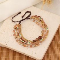 Fashion 4# Rice Beads Crystal Beaded Multi-layer Bracelet