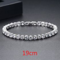 Fashion Circumference 19cm Gold-plated Copper With Zirconium Prong Chain Bracelet