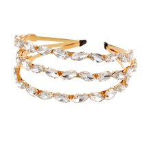 Fashion Gold Alloy Diamond-encrusted Multi-layered Wide-brimmed Headband