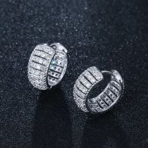 Fashion Silver Metal Geometric Circle Earrings
