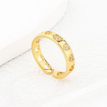 Fashion Golden Jz02423 Copper Diamond Love Ring