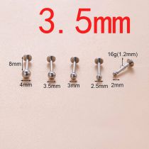 Fashion 3.5mm Silver Stainless Steel Ball Piercing Lip Nail