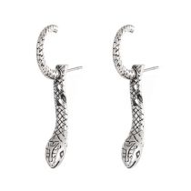 Fashion Ancient Silver Alloy Geometric Snake Earrings