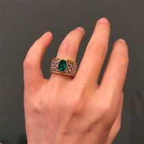 Fashion Gold Gold Plated Copper Lace Open Ring With Diamonds
