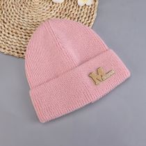 Fashion Pink Letter Embroidered Knitted Beanie