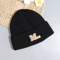 Fashion Black Letter Embroidered Knitted Beanie
