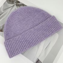 Fashion Light Purple Blended Knitted Beanie