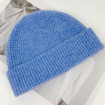 Fashion Light Blue Blended Knitted Beanie