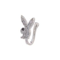 Fashion 6 White K# Rabbit Head Copper Inlaid Zirconium Geometric U-shaped Nose Clip