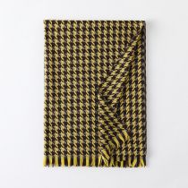 Fashion New Plover-bright Yellow Faux Cashmere Houndstooth Scarf