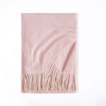 Fashion Light Pink Wavy Striped Fringed Scarf