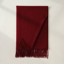 Fashion 1 Wine Red Faux Cashmere Fringed Scarf