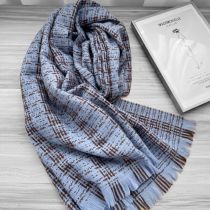 Fashion Xiaoxiangfeng Blue Polyester Check Print Scarf
