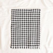 Fashion Black 45*190cm-houndstooth Faux Cashmere Houndstooth Fringed Scarf