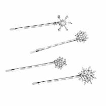 Fashion As Shown In A Set Of Pictures Alloy Diamond-encrusted Snowflake Clip Set