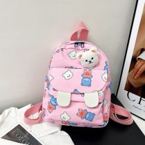 Fashion Pink Oxford Cloth Cartoon Print Large Capacity Backpack