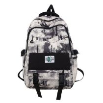 Fashion Beige Oxford Cloth Printed Large Capacity Backpack
