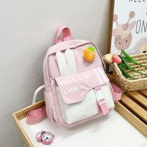 Fashion Pink Oxford Cloth Printed Large Capacity Backpack
