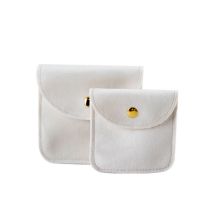 Fashion White square-small double-sided velvet 8x8cm 10 pcs Velvet Snap Jewelry Bag