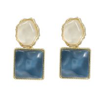 Fashion Blue Resin Geometric Square Earrings