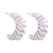 Fashion Silver Alloy Line C-shaped Earrings