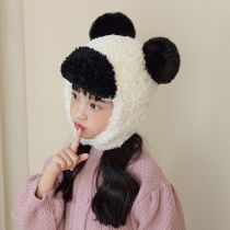 Fashion White Plush Ear Protection Bear Children's Hat