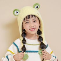 Fashion Yellow Polyester Knitted Cartoon Children's Pullover Hat