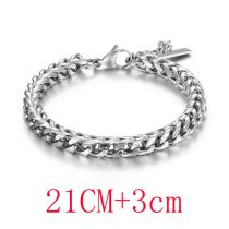 Fashion Bracelet Length 21cm+3cm Extension Chain Titanium Steel Geometric Chain Men's Bracelet