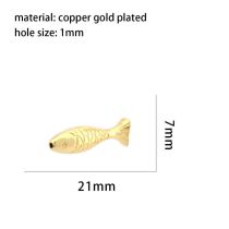 Fashion 4# Gold-plated Copper Three-dimensional Goldfish Pendant Accessories