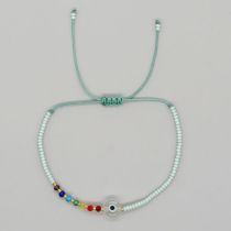 Fashion Green Rice Beads Crystal Devil's Eye Beaded Bracelet