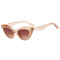 Fashion Champagne Frame Double Tea Slices Triangular Cat Eye Rice Nail Sunglasses