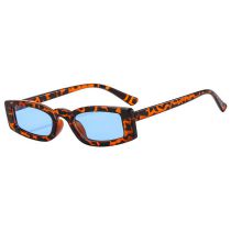 Fashion Leopard Print Frame Blue Piece Square Small Frame Sunglasses