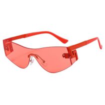 Fashion Red Leg Red Film Frameless One-piece Sunglasses