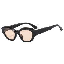 Fashion Black Frame Shiny Tea Slices Cat Eye Small Frame Sunglasses