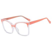 Fashion Powder On Top And Transparent On Bottom Ac Contrasting Large Frame Flat Mirror