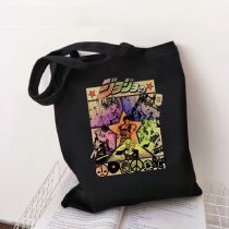 Fashion A Black Canvas Printed Anime Character Large Capacity Shoulder Bag